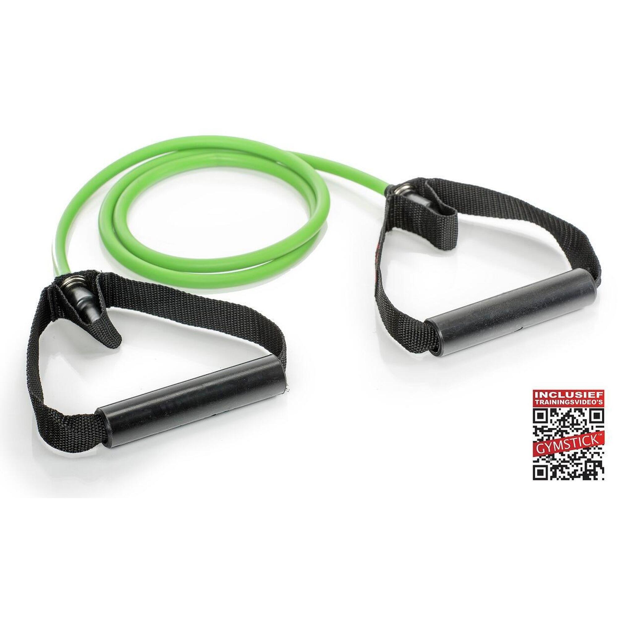 Gymstick - Câble De Résistance Avec Poignées Medium - Elastique D'Entraînement - Vert - 9 Kg - Decathlon