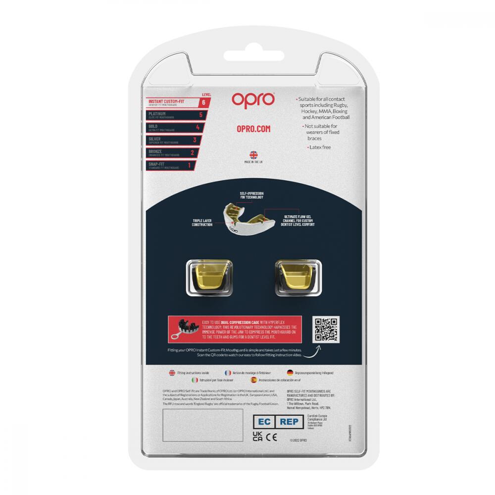 Protège-dents Instant Custom Fit OPRO Eyes – Noir/Rouge/Or 7/7