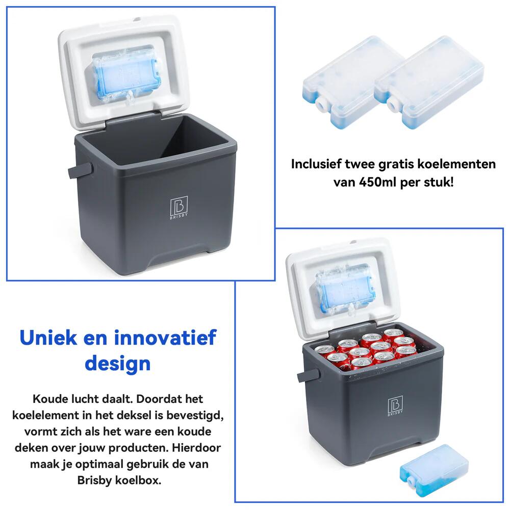 Brisby koelbox 13Liter grijs 3/7