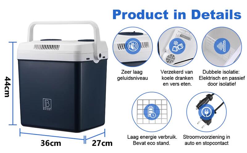 Brisby Elektrische koelbox  25Liter Blauw 4/7