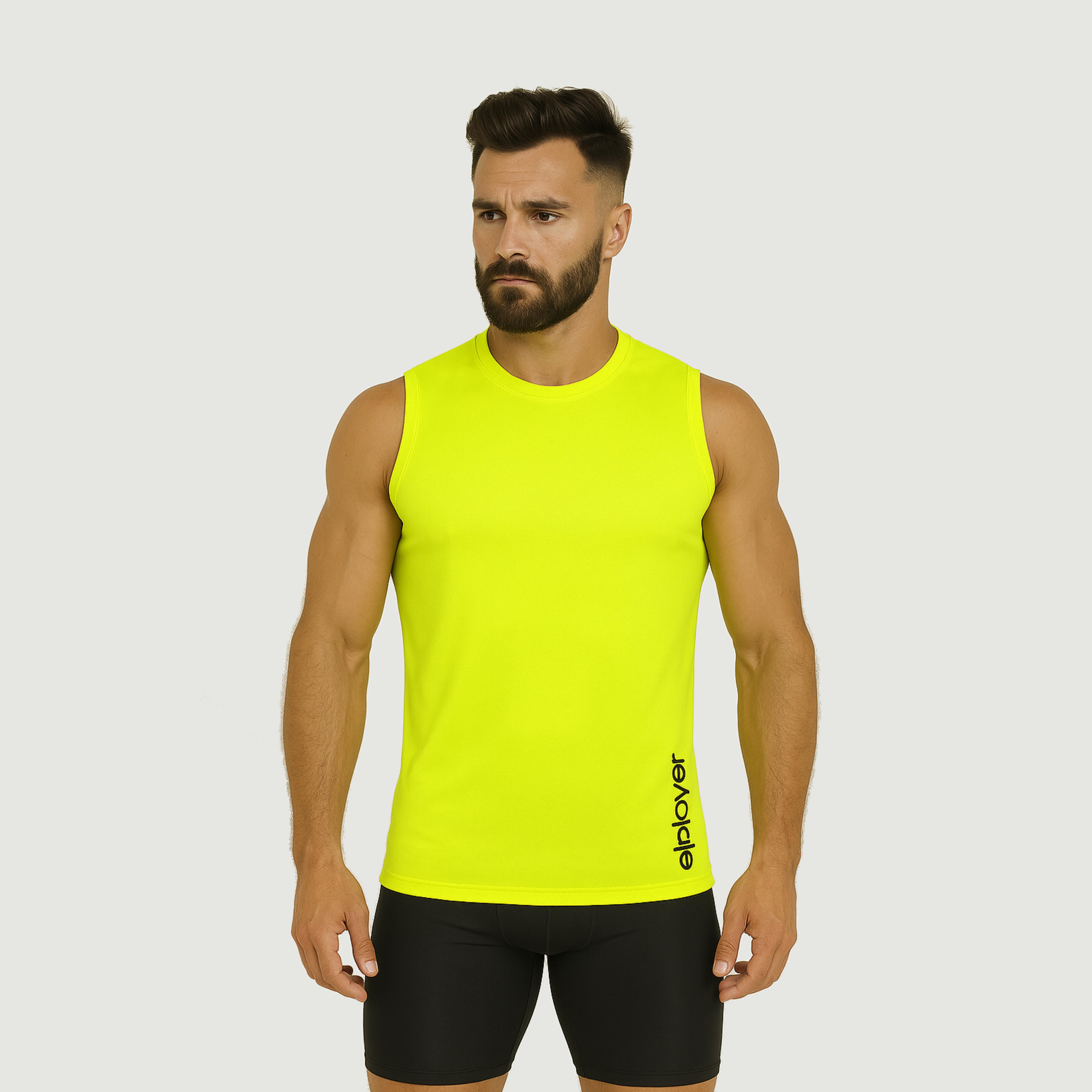 Elplayer - Débardeur Fitness Homme Jeas Jaune Fluo - Débardeur - Jaune - Decathlon