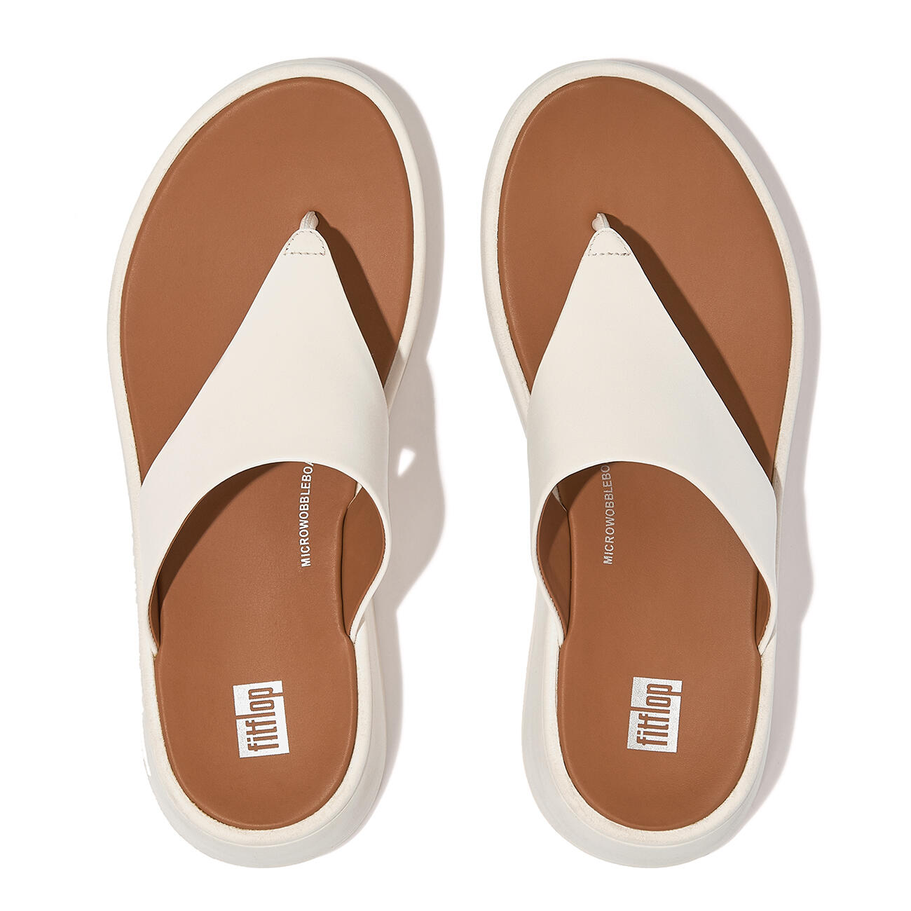 FITFLOP FitFlop F-Mode Leather Flatform Toe-Post Sandals  CREAM 40 5/7