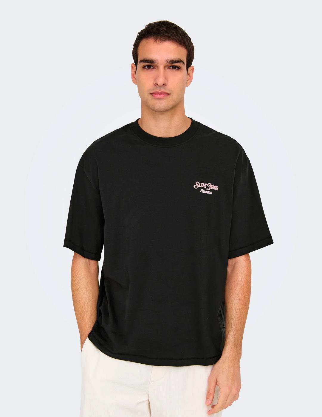 Camiseta para Homem Only&sons Preto. 6/7