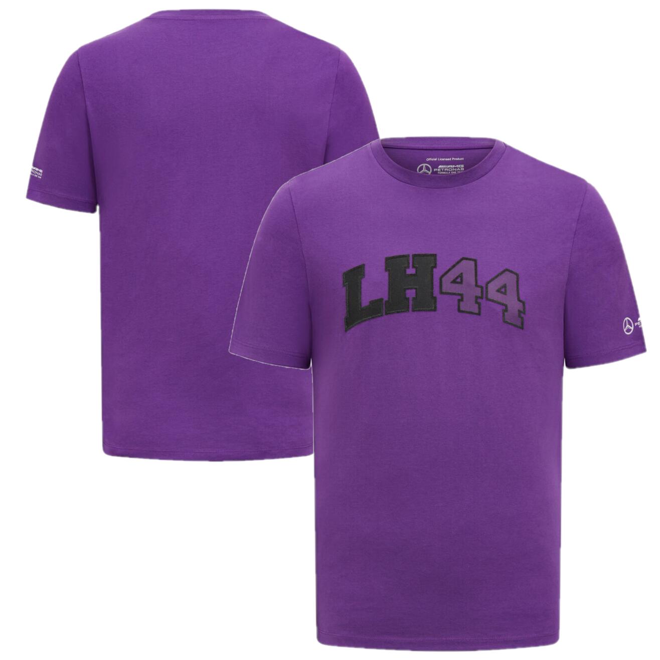 Lewis Hamilton F1 T-Shirt Men's Formula 1 LH44 Purple Logo To 1/3