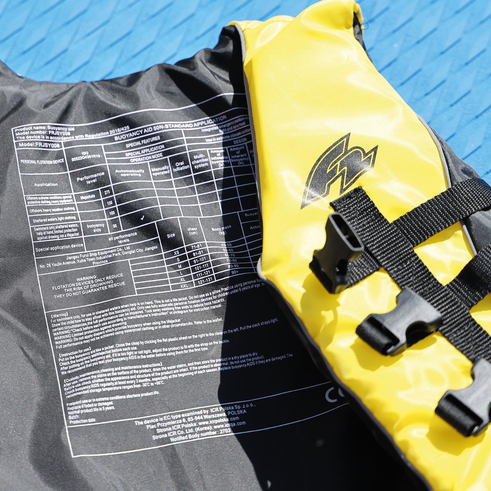 F2  SUP Weste Protection Vest Auftriebsweste Schwimmweste L Gelb 2025 3/7
