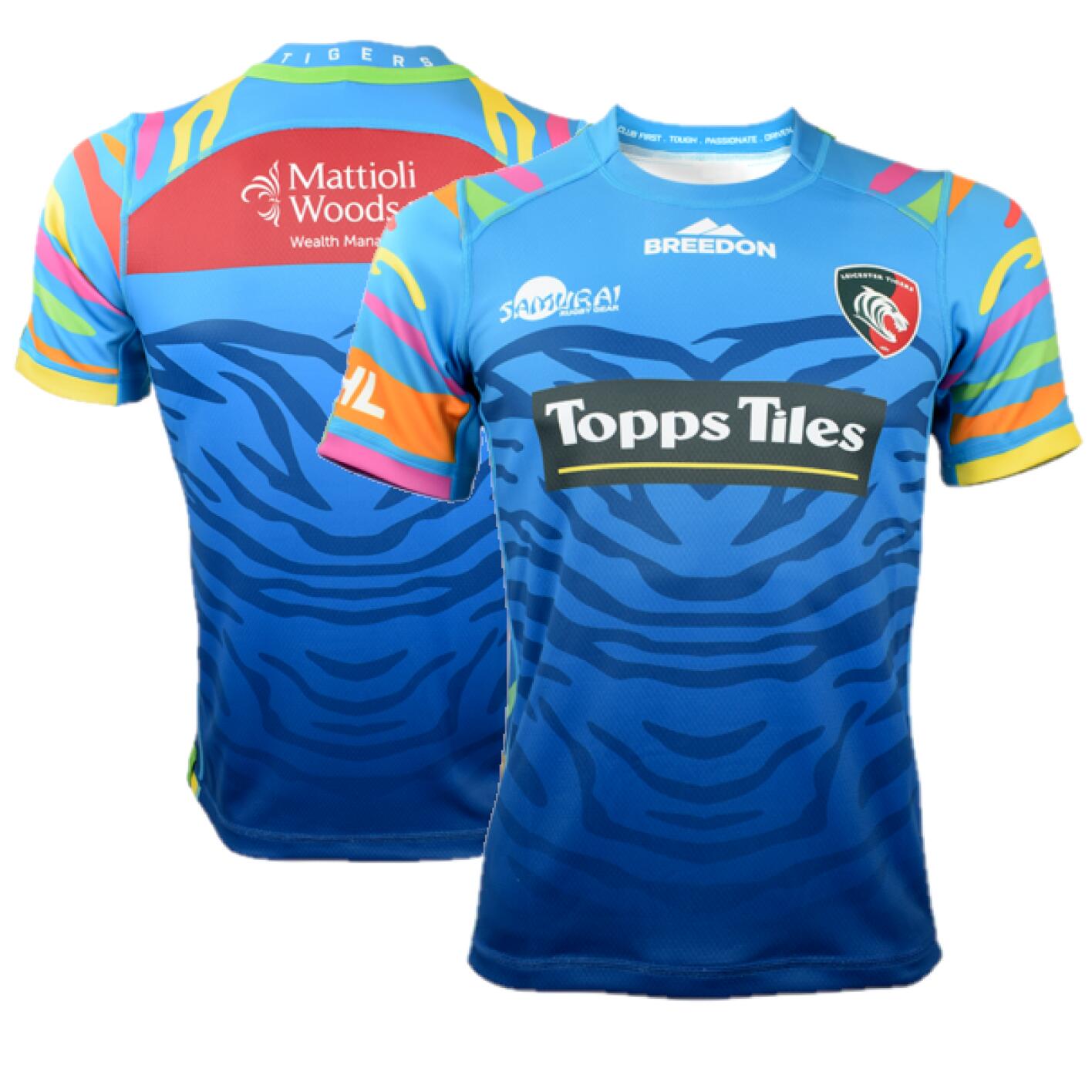 Leicester Tigers Kid's Jersey Rugby 20/21 Change Samurai Shirt 1/3