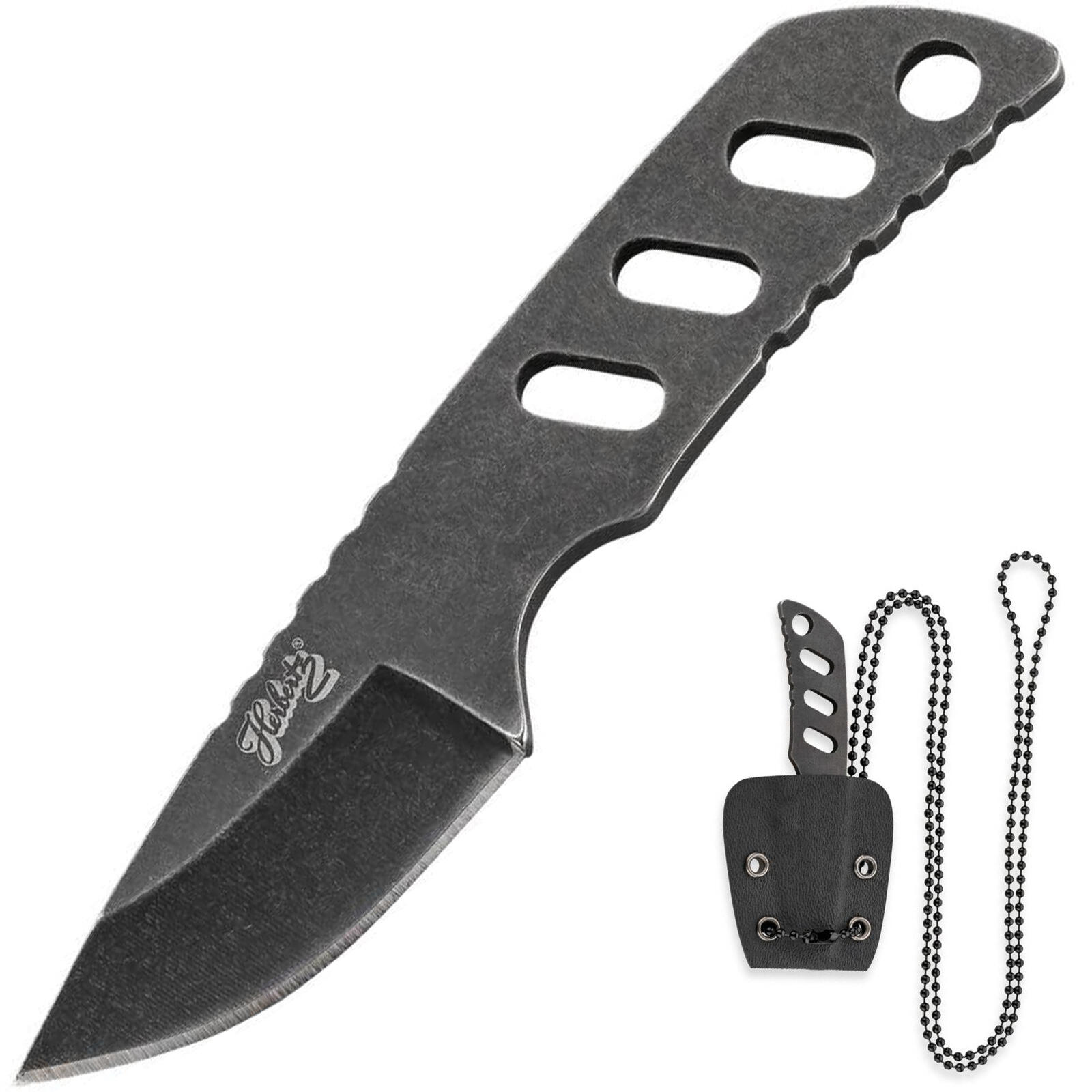 HERBERTZ Coltello da collo Mini Stonewashed Coltello da dito Outdoor