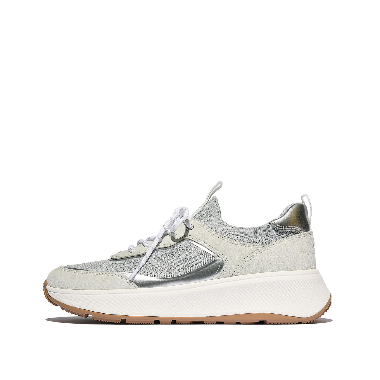 FITFLOP FitFlop F-Mode  Suede/Knit Flatform Slip-On Laced Sneakers  GRIJS 36 5/7