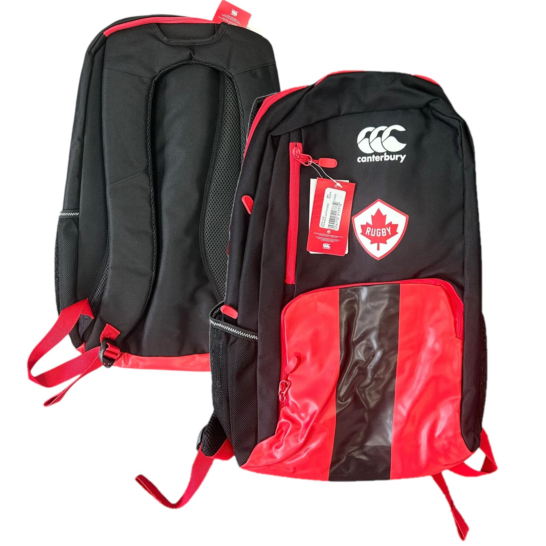 Canada Canterbury Rugby Backpack Black And Red Bag 1/3