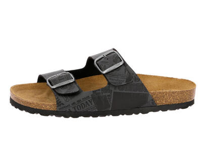 Pantolette schwarz Herren Pantolette Bioline Print