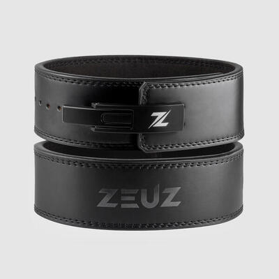 Zeuz leren powerliftriem – lifting belt fast clip riem - zwart – maat m