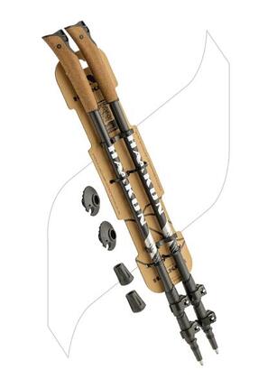 Teleskopowe kije do Nordic walking HAAKON Silver Double Telescopic