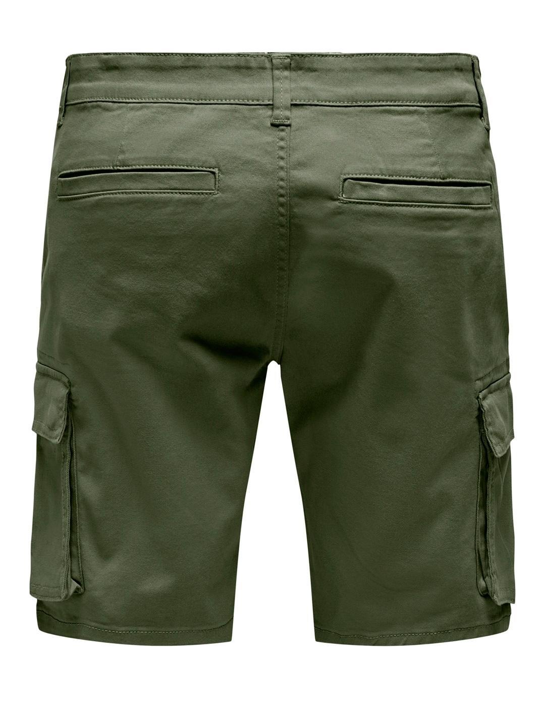 Bermuda e pantaloncini per uomo Only&sons verde. 4/7