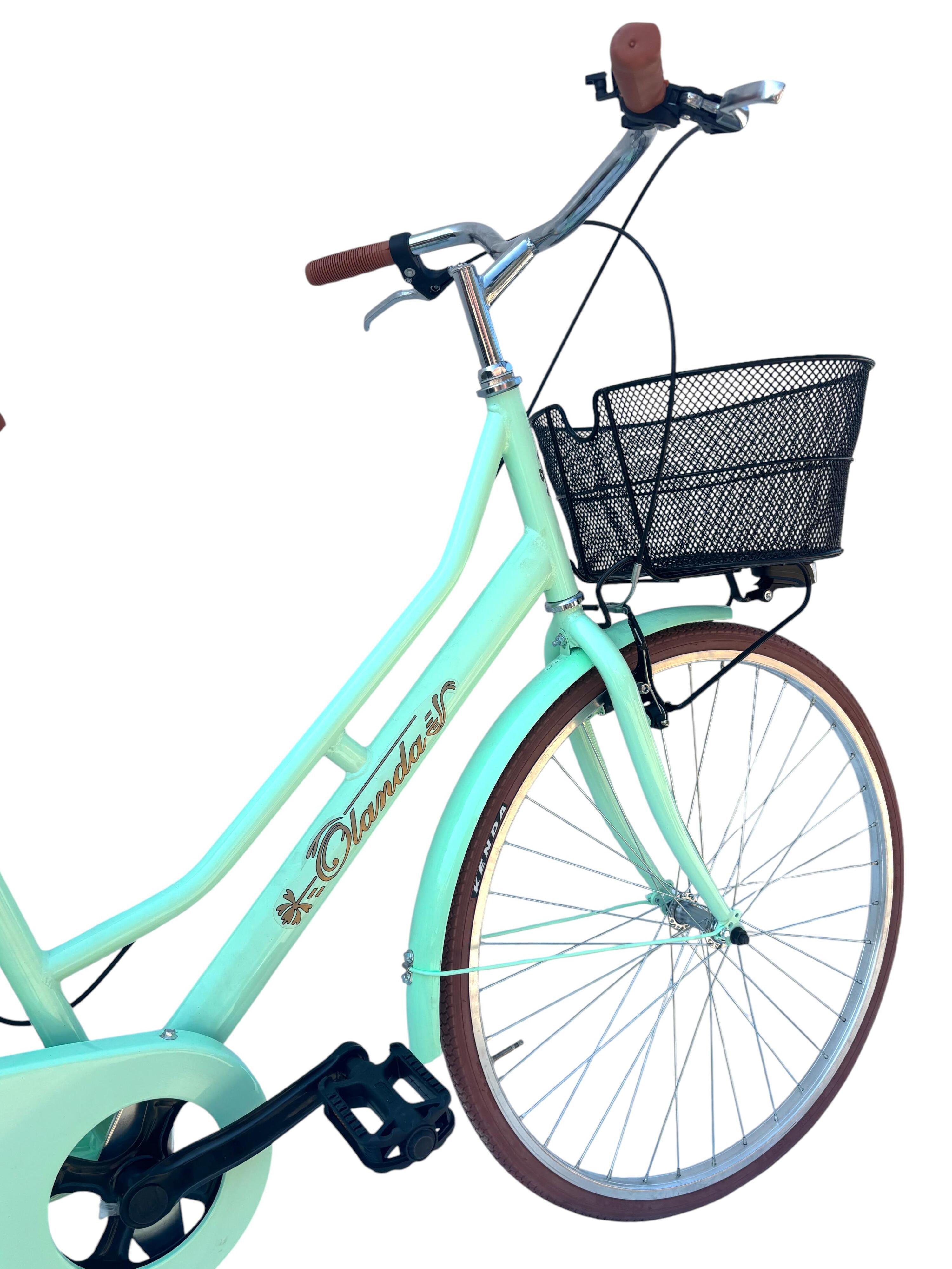 Bicicletta Donna Passeggio Misura 26 Bici Da Città Con Cestino Verde Mar 4/8