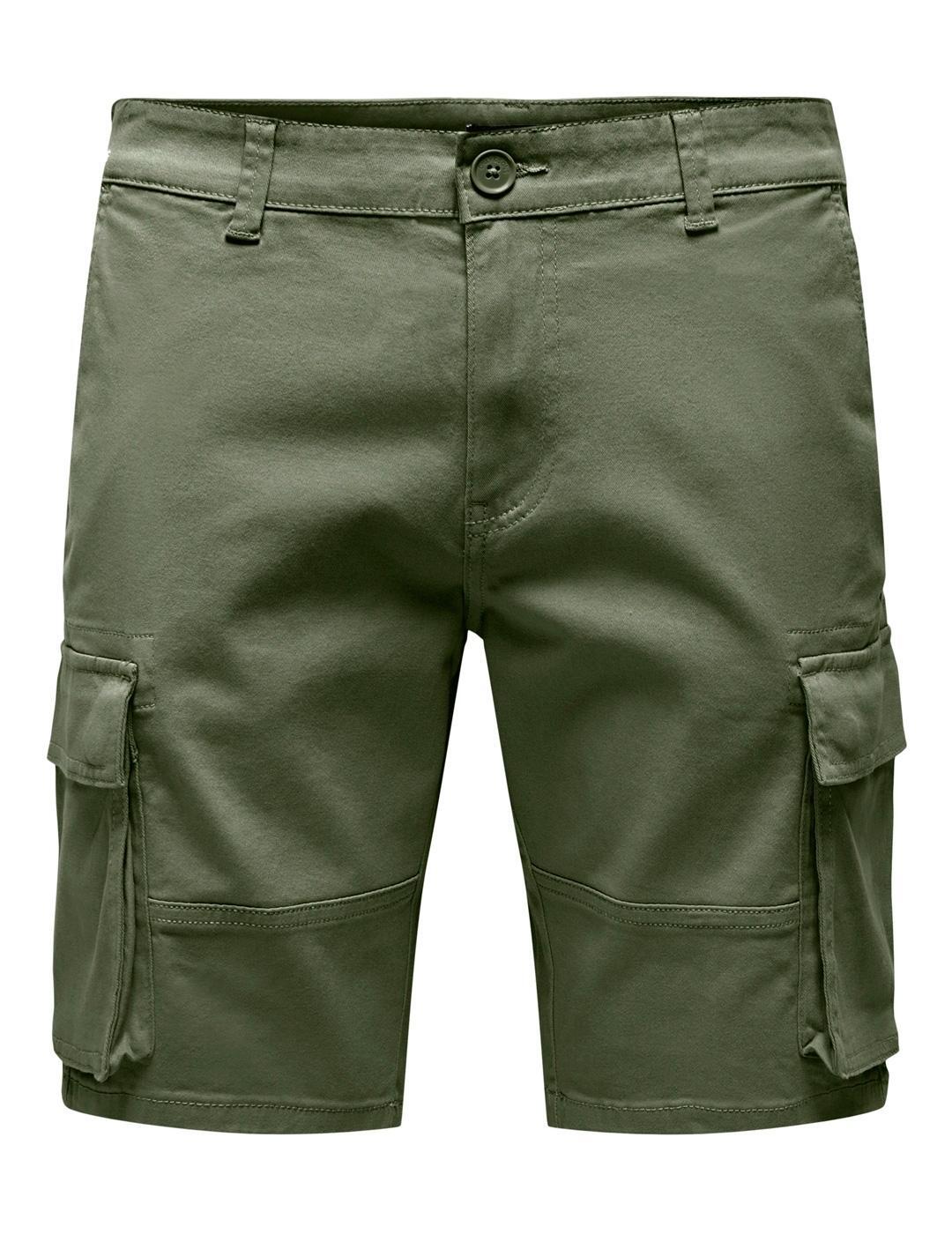 Bermuda e pantaloncini per uomo Only&sons verde. 3/7