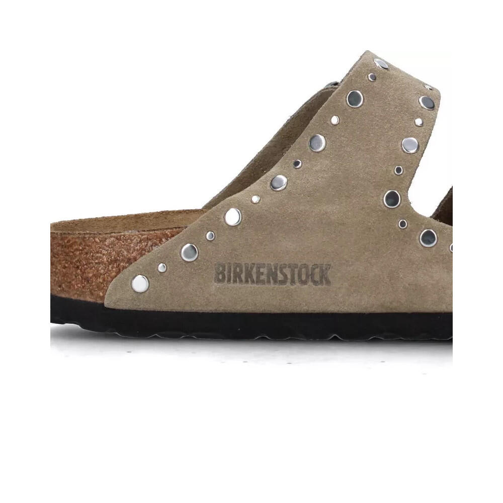 Platte Sandalen Dames Birkenstock Arizona Rivet Bruin 4/5