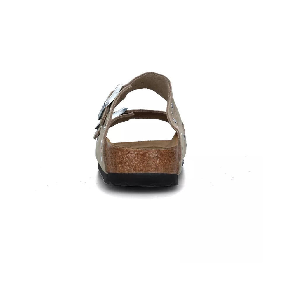 Platte Sandalen Dames Birkenstock Arizona Rivet Bruin 5/5