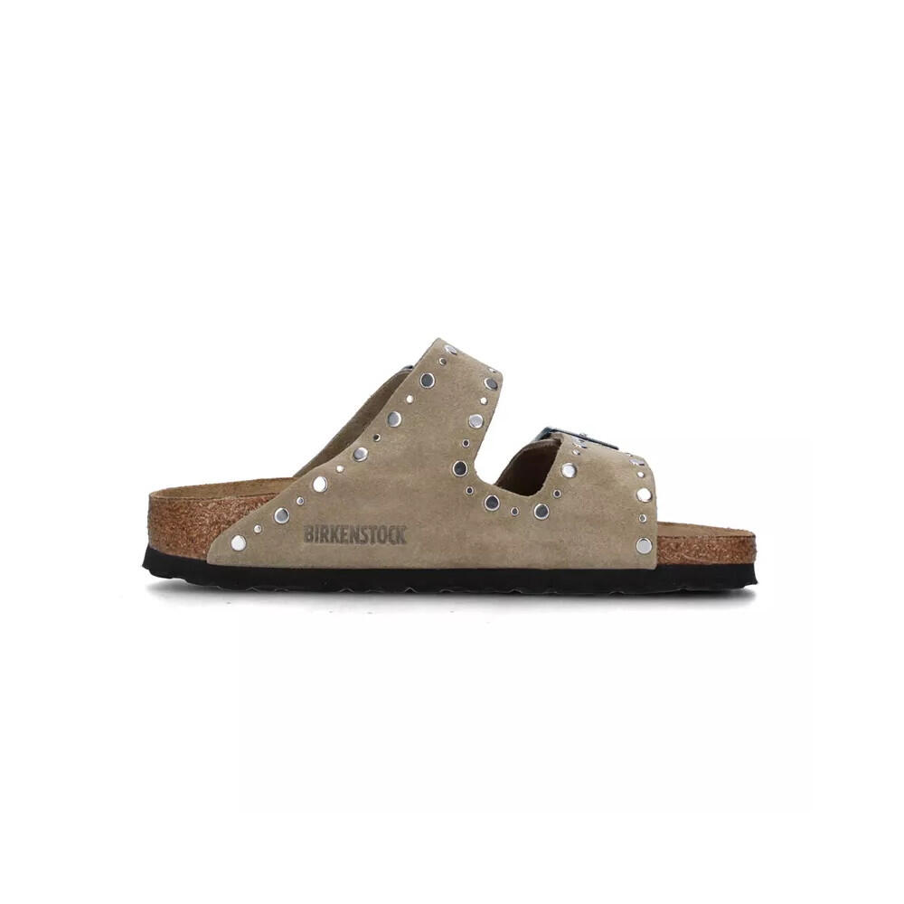 Platte Sandalen Dames Birkenstock Arizona Rivet Bruin 2/5