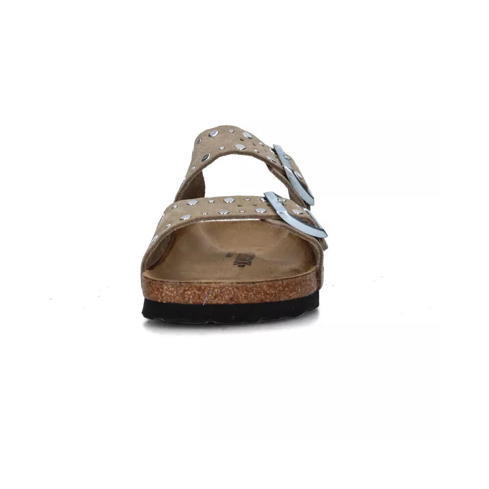 Platte Sandalen Dames Birkenstock Arizona Rivet Bruin 3/5