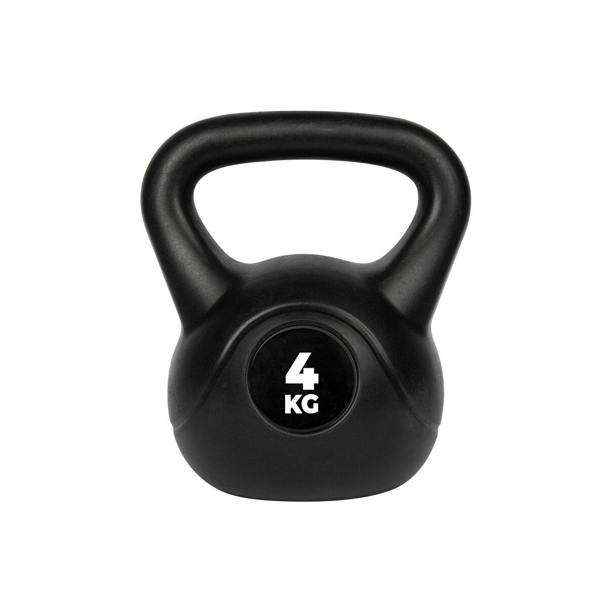 VIRTUFIT Kunststoff Kugelhalter - Kettlebell - 4 kg - Schwarz