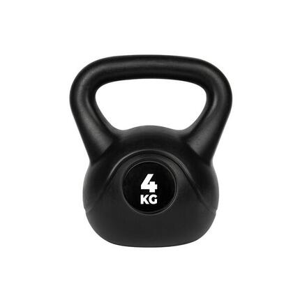 Kunststoff Kugelhalter - Kettlebell - 4 kg - Schwarz