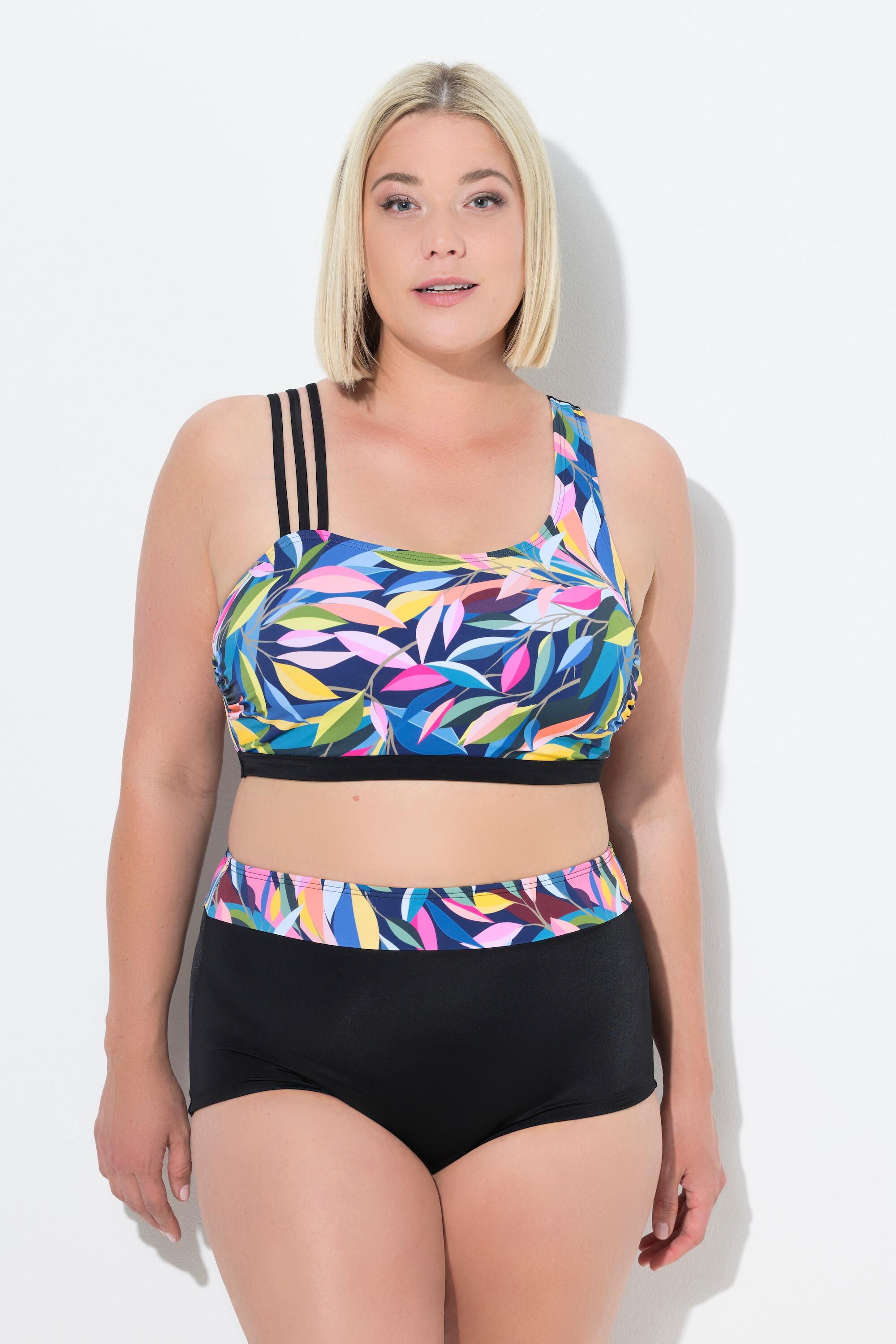 ULLA POPKEN Bikini donna riciclato Coppe morbide Spallina tripla nera