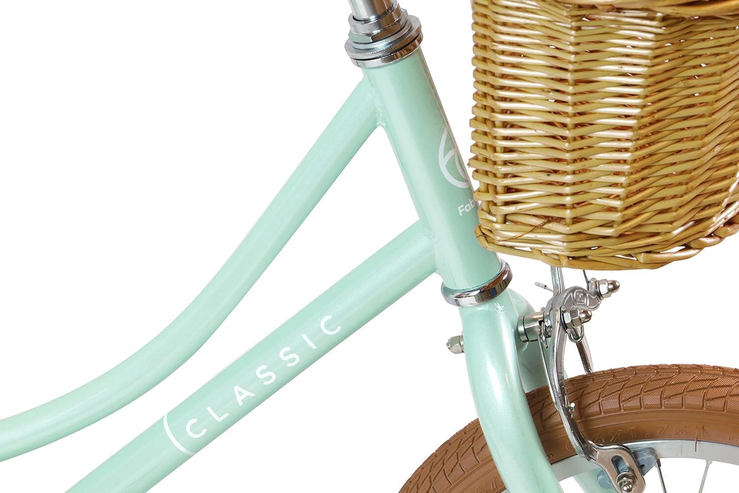 FABRICBIKE Kids Classic- Vélo à pédales 16" pour enfants, 3-7 ans. Green 6/7