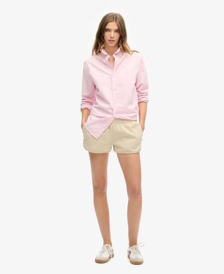 superdry Shorts Sports Tech Racer slim en jersey interlock – Pelican Beige