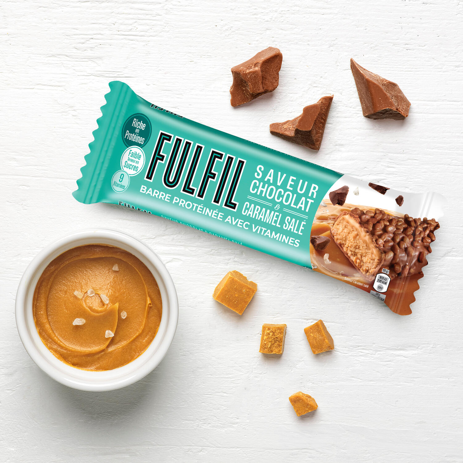 Fulfil Chocolat - Caramel Salé 40g - Boîte de 15 barres 4/7
