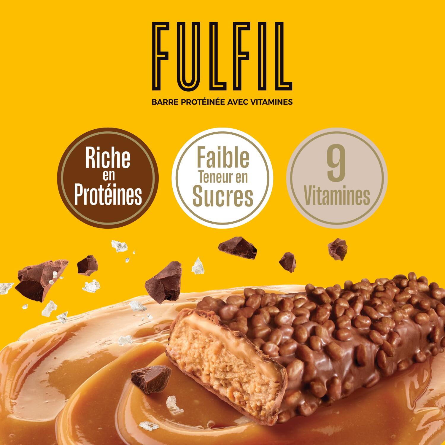 Fulfil Chocolat - Caramel Salé 40g - Boîte de 15 barres 2/7