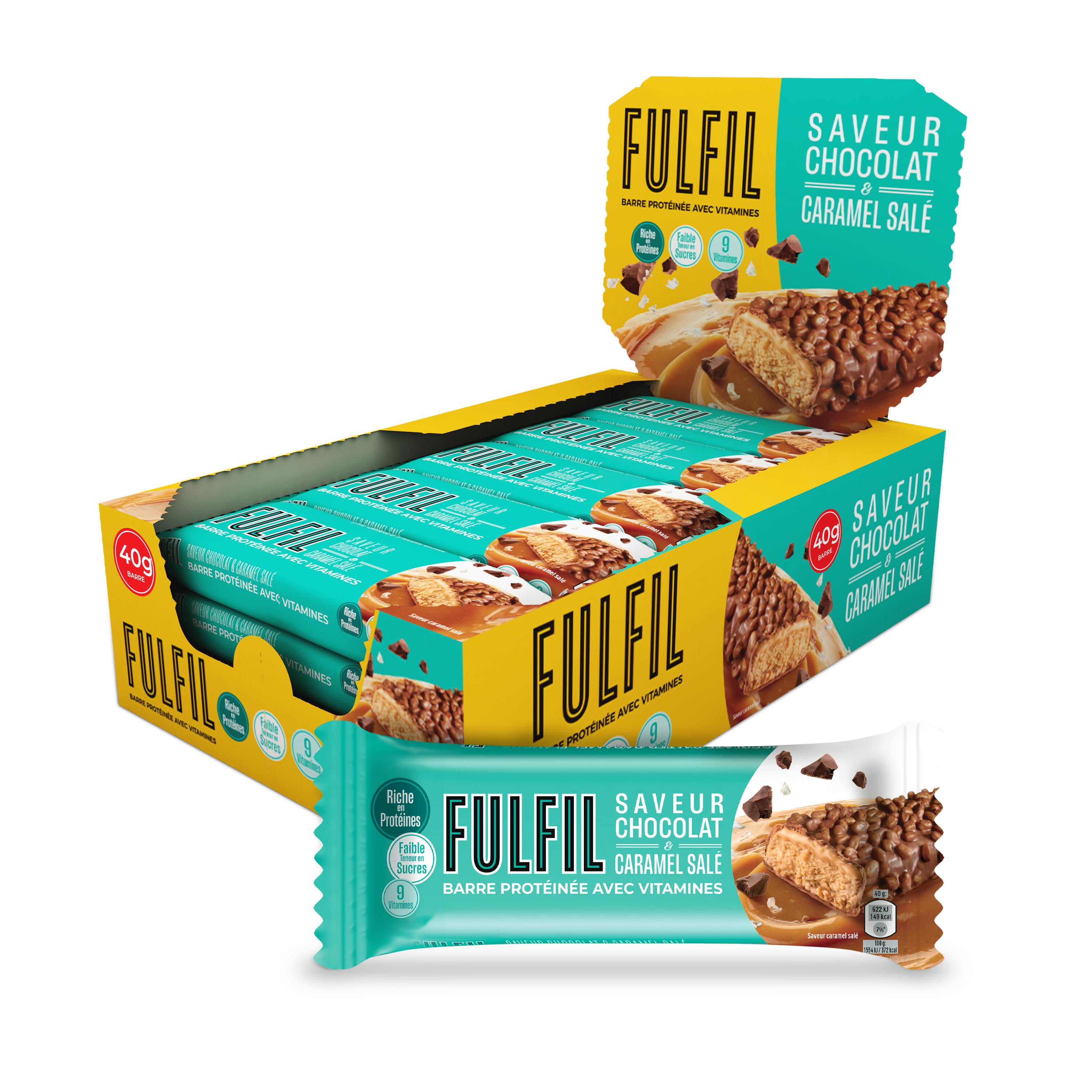 Fulfil - Fulfil Chocolat - Caramel Salé 40g - Boîte De 15 Barres - Barre Protéinée - Decathlon