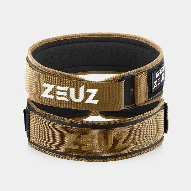 Zeuz - Ceinture D'Haltérophilie Zeuz, Nylon, Taille S — Beige - Ceinture Lombaire - Beige|noir - 38 S - Decathlon
