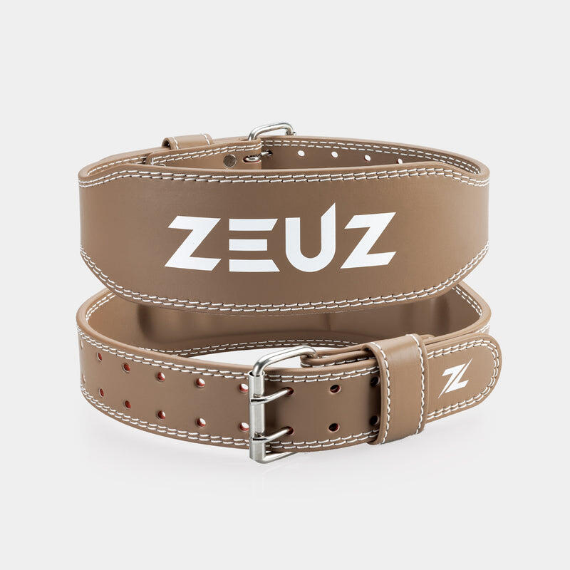 ZEUZ ZEUZ Lifting Belt voor Fitness & CrossFit – Gewichthefriem – Beige - Maat M