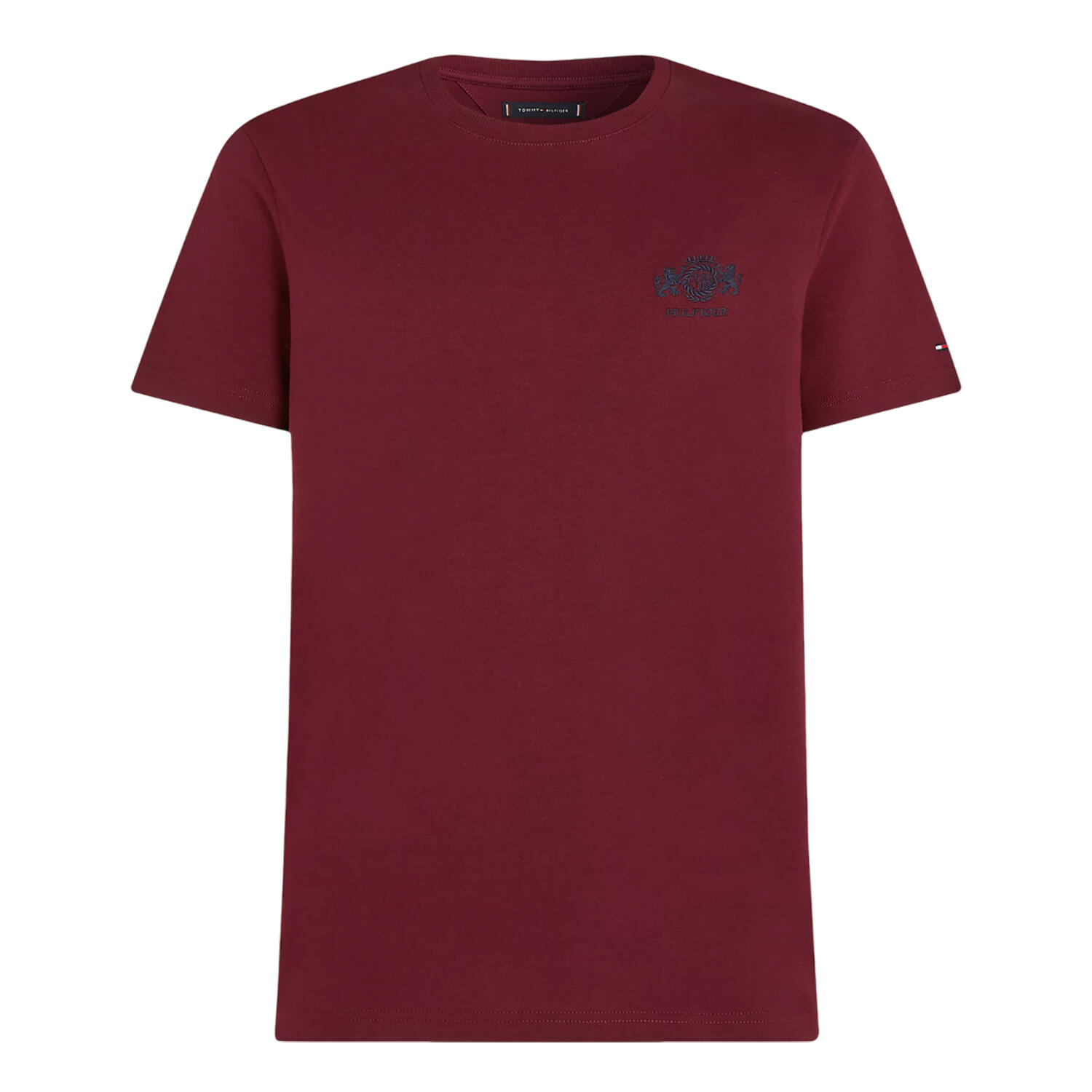 TOMMY HILFIGER Mens Logo Embroidered TShirt (Purple)