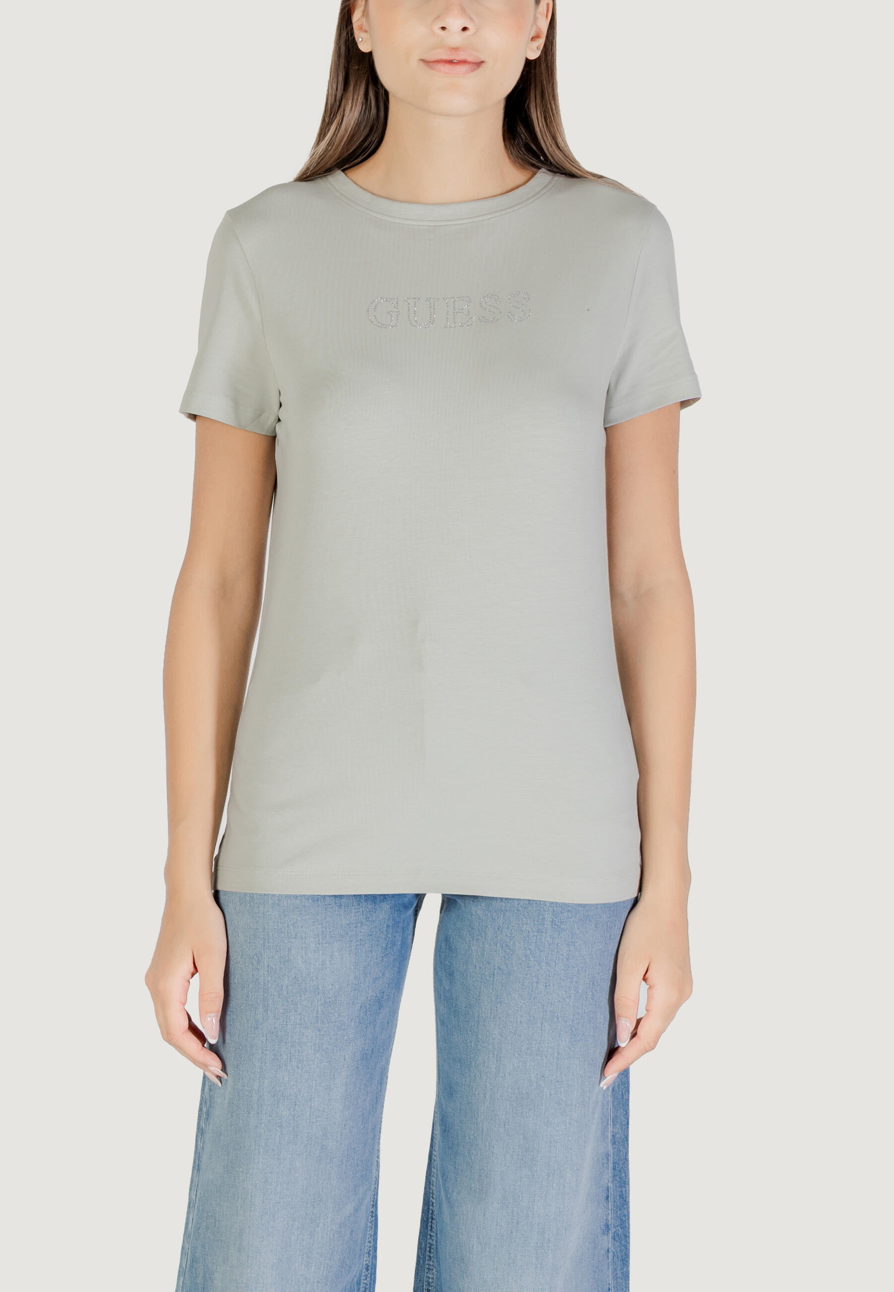 t-shirt crop top BRIANA SS T-SHIRT FEMME Gris sauge 1/5