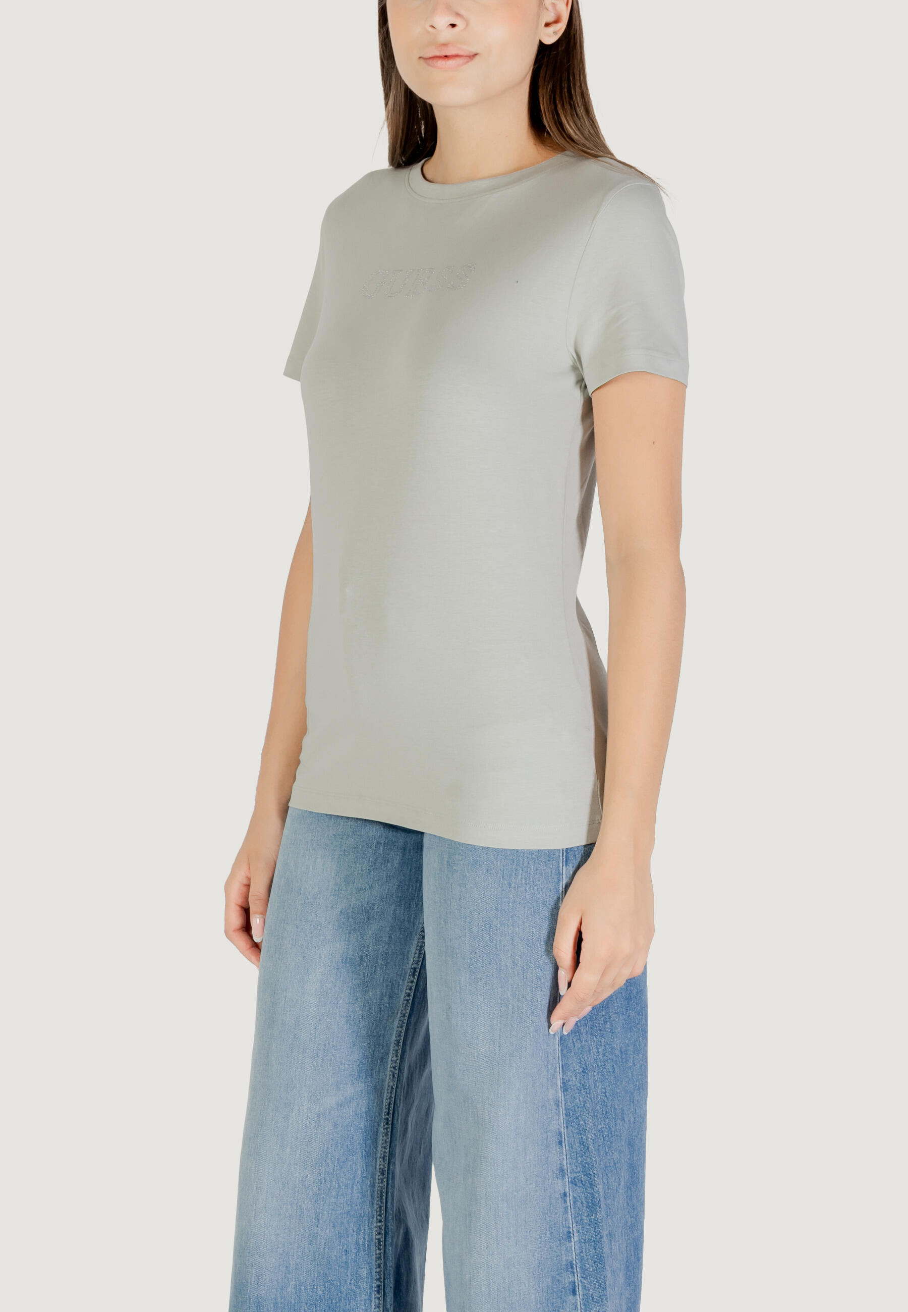 t-shirt crop top BRIANA SS T-SHIRT FEMME Gris sauge 4/5