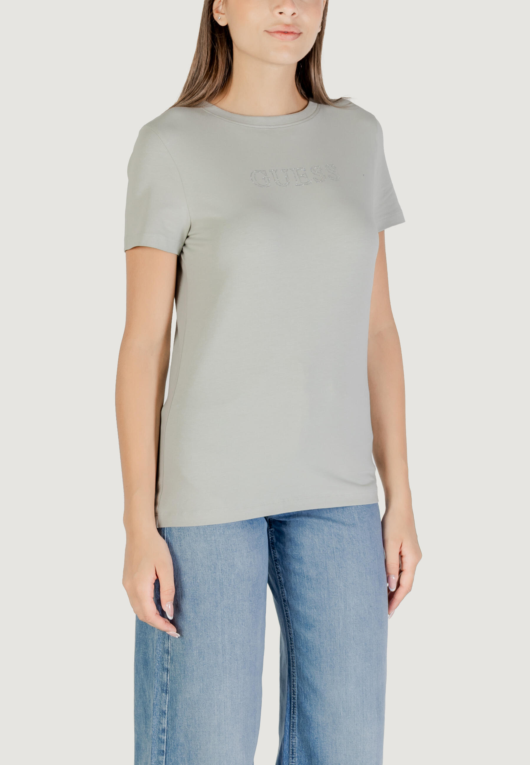 t-shirt crop top BRIANA SS T-SHIRT FEMME Gris sauge 3/5