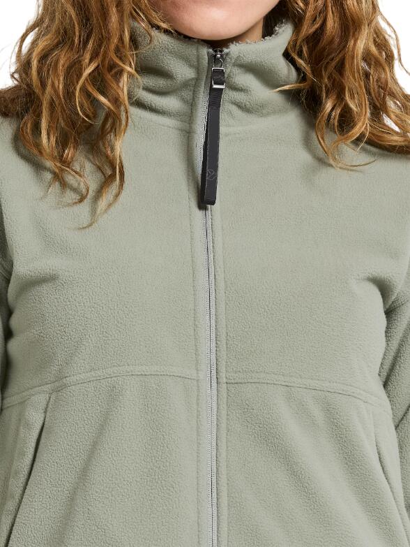 Ronja Fleecevest Dames Lange rits fleece Wilted leaf 4/6