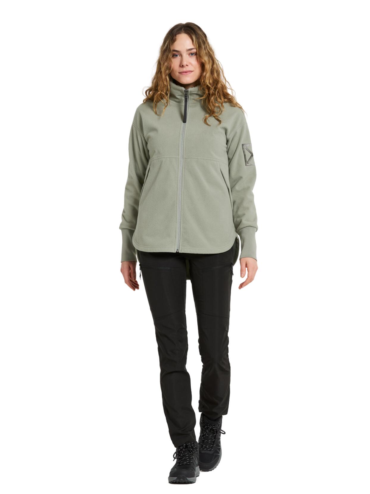 Ronja Fleecevest Dames Lange rits fleece Wilted leaf 5/6