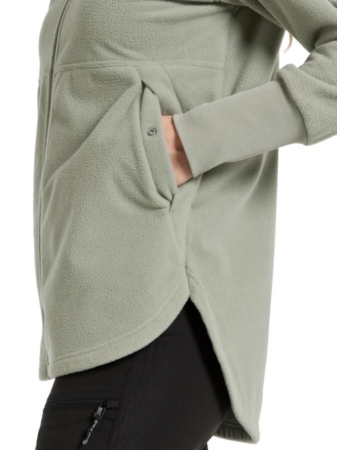 Ronja Fleecevest Dames Lange rits fleece Wilted leaf 3/6