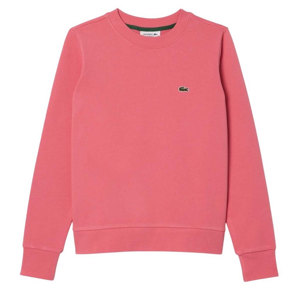 LACOSTE Womens/Ladies Fleece Crew Neck Relaxed Fit Sweatshirt (Pink)