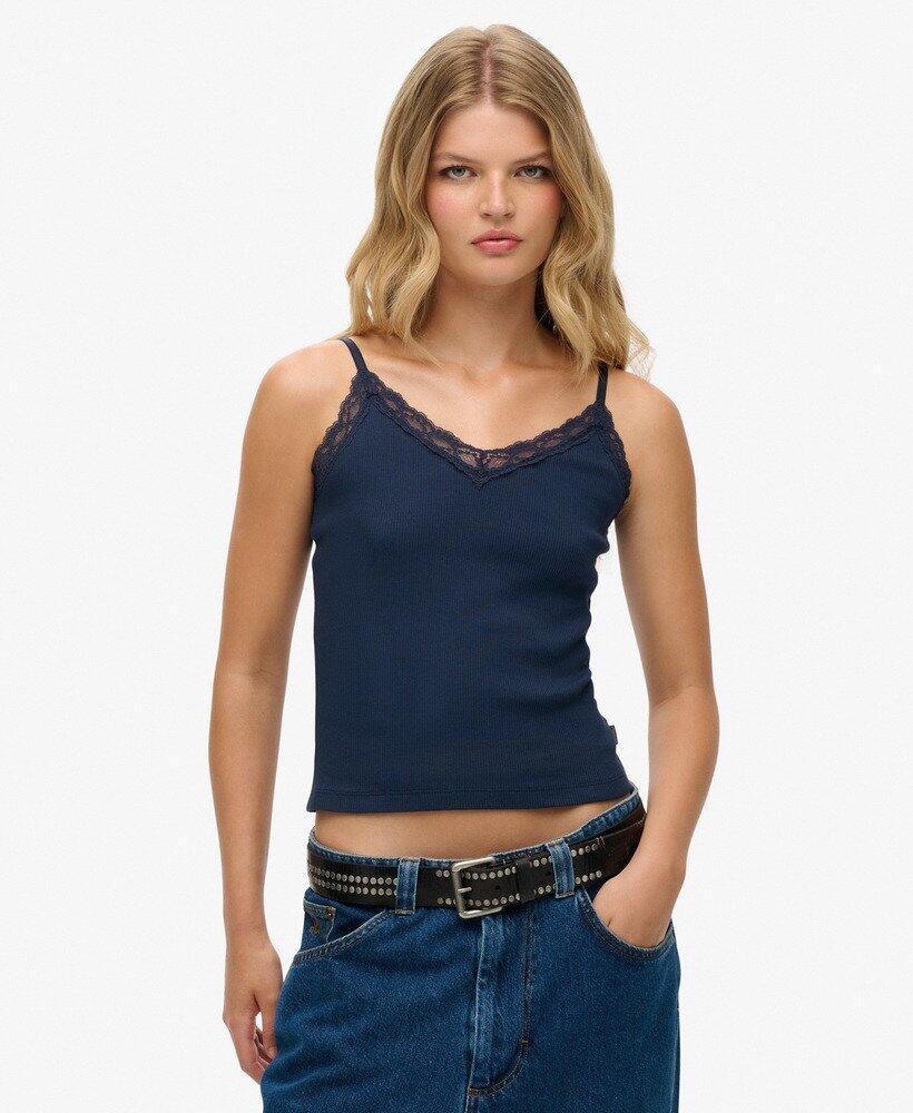 SUPERDRY Essential Tanktop mit Spitzenborte