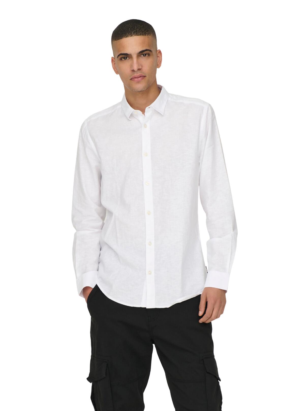 Camisa Only & sons modelo 22012321-WHITE para homem 3/5