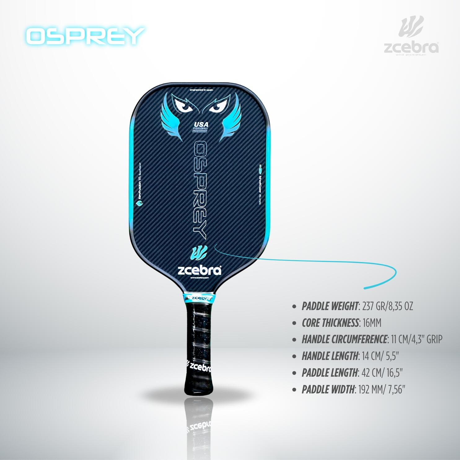 Zcebra Osprey 16mm ShotCore e superficie Kevfusion 5/7