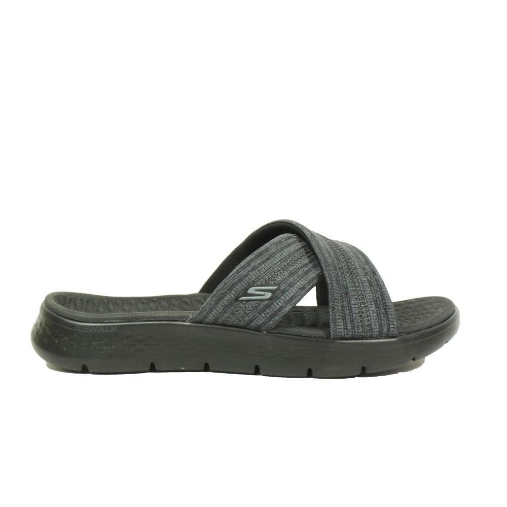 SKECHERS Skechers Go Walk Flex - Impress Slides-Black/Grey
