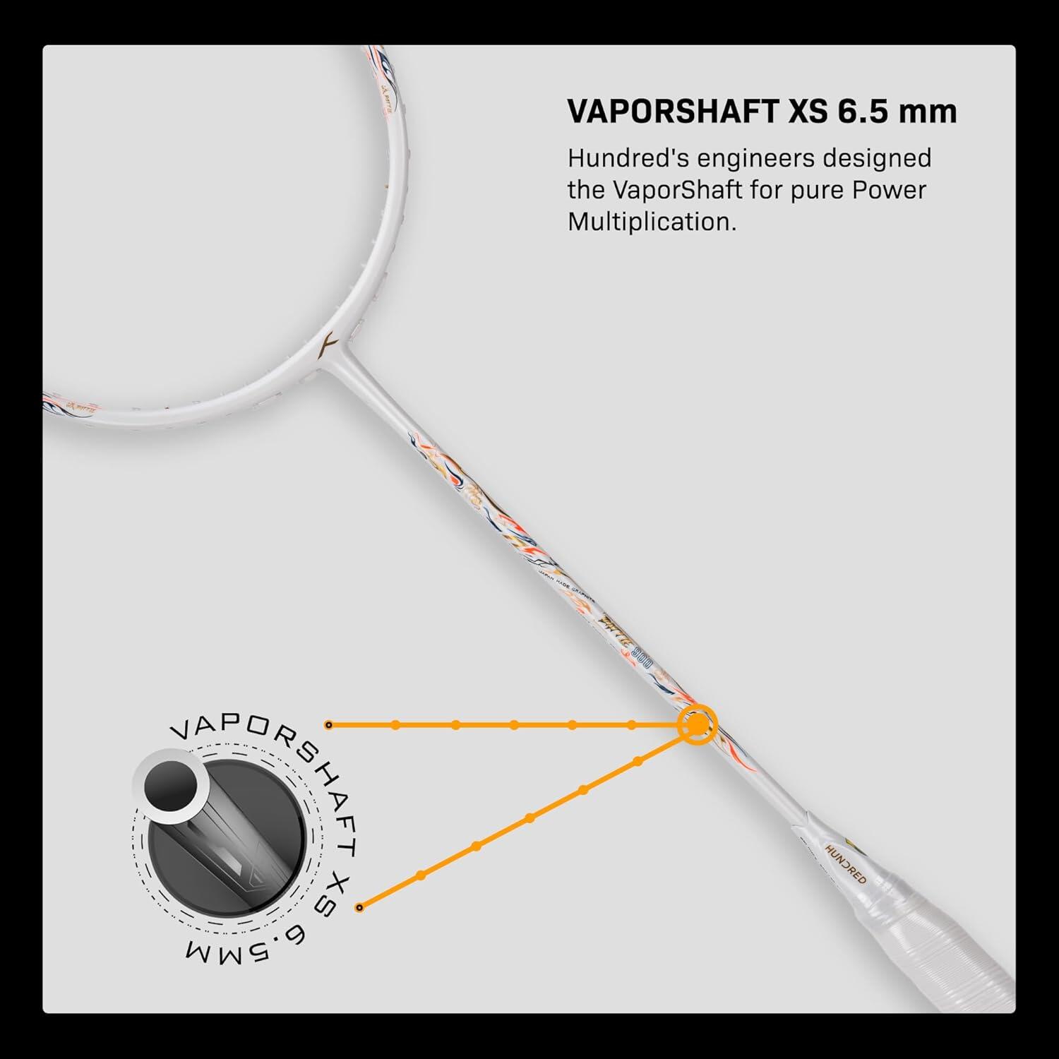 HUNDRED Battle 900 Schwarz | Unbesaiteter Badmintonschläger 5/6