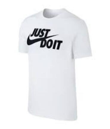 NIKE T-shirt heren kortarm, katoen, regular fit, wit, logo