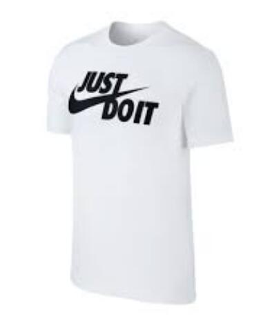 NIKE T-shirt heren kortarm, katoen, regular fit, wit, logo