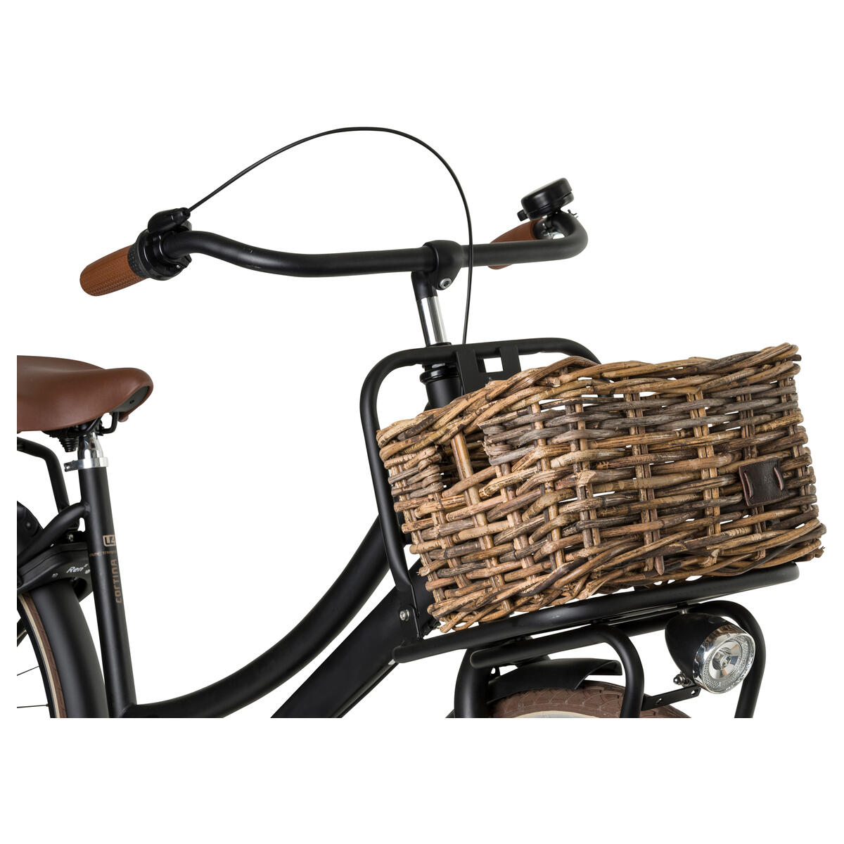Zeno Fahrradkorb Rattan Klein Braun 2/3