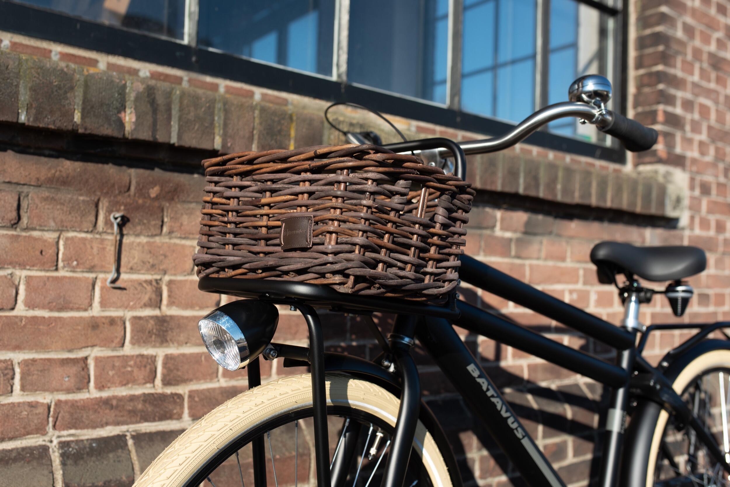 Zeno Fahrradkorb Rattan Klein Braun 3/3